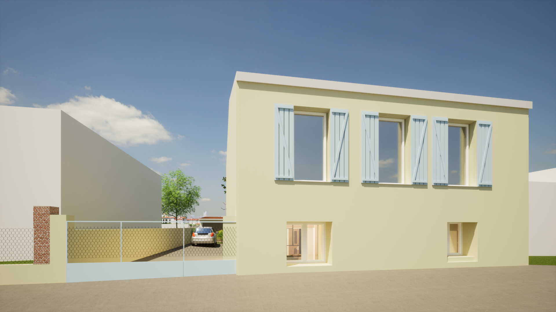 Vue Façade Côté Rue - Existant